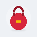 Kettlebell en fonte 12 kg (Rouge)